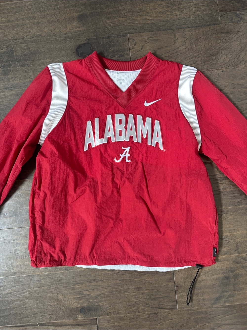 Nike Crimson U of Alabama Pullover Rain/Wind Sweatshirt with White Accents.